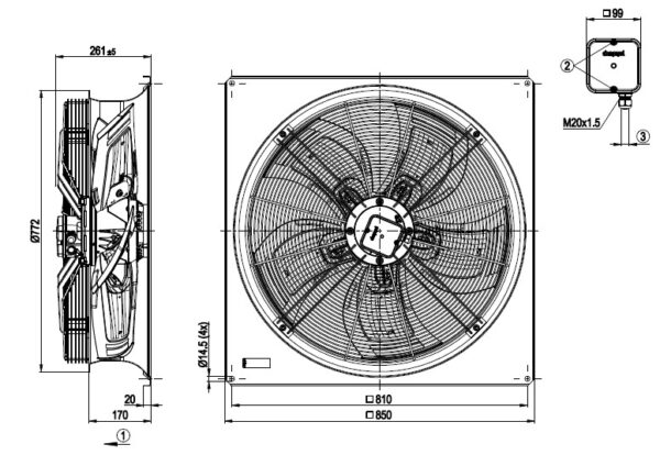W6D710GH0303 - VENTILADOR AXIAL - EXAUSTOR - Imagem 3